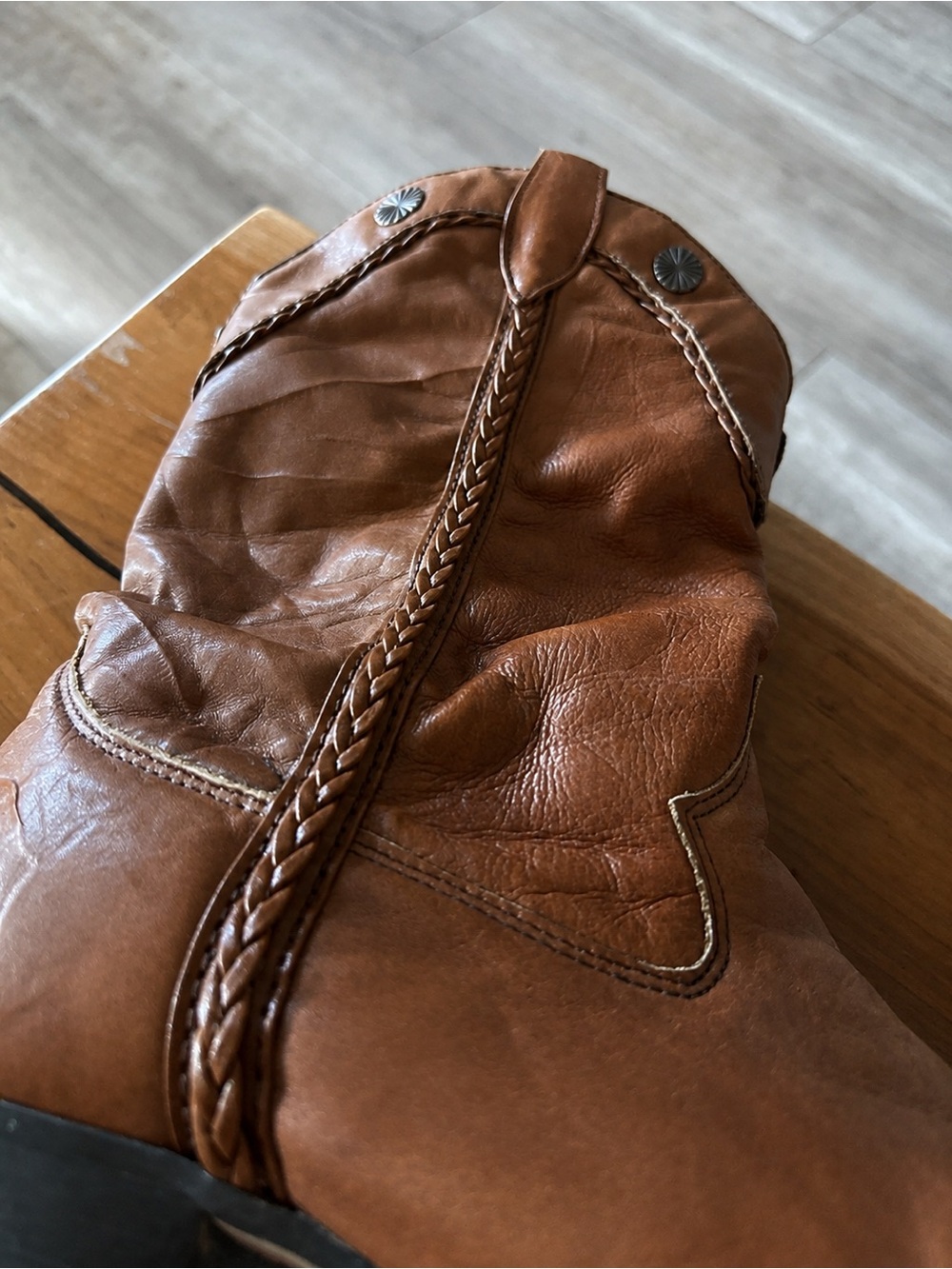 Vintage 1990s Laredo Brown Leather Western Pull-On Boots - Picture 9 of 11